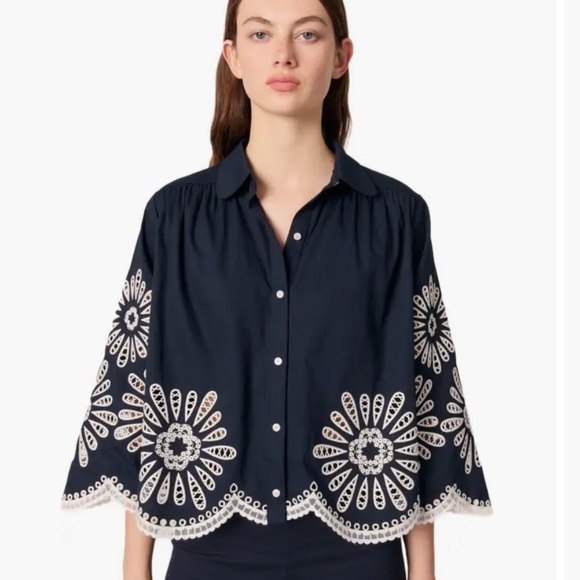 Maje Tops - Maje
Crochet Detail Cropped Shirt